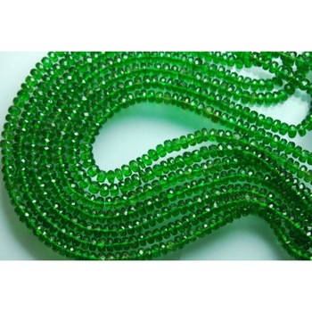 Chrome diopside roundel faceted beads, Size : Approx 3mm to 5mm