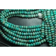 Chrysocolla faceted roundel faceted natural beads, Size : Approx 7mm to 11mm