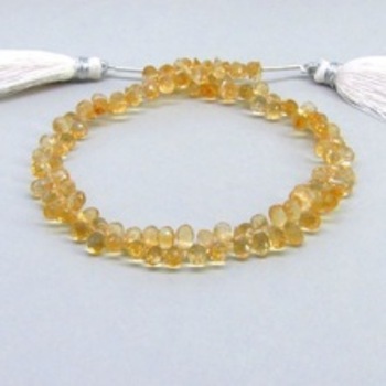Citrine faceted drops gemstone beads