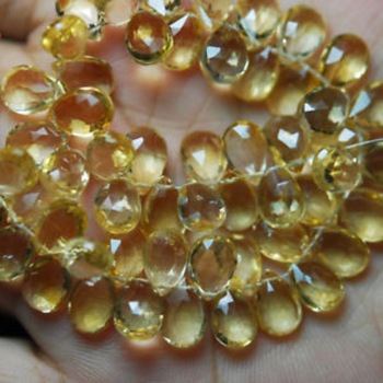 Shiva Exports Citrine faceted pears beads, Size : Approx 6x9