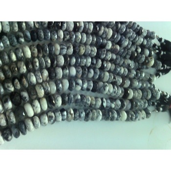 Dendrite opal roundel faceted natural beads
