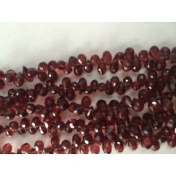 Garnet faceted tear drops beads, Size : Approx 5x7