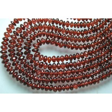 Garnet roundel faceted natural beads, Size : Approx 5mm to 6mm