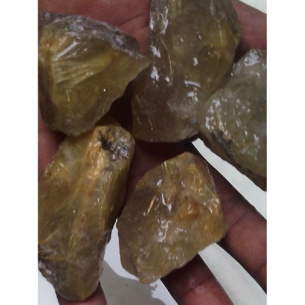 Golden Rutilated rough gemstones