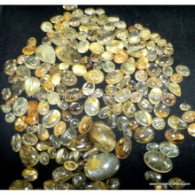 Golden Rutilated smooth cabochon, Size : Mix size