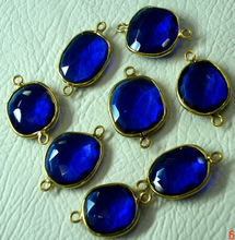 Kashmiri blue sapphire quartz rose cut gem stone connectors