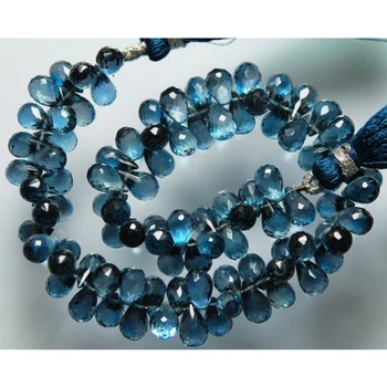 London blue topaz faceted drops gemstone beads