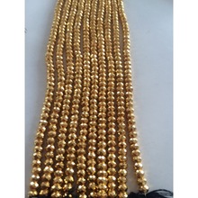 Pyrite gold coated roundell feceited beads