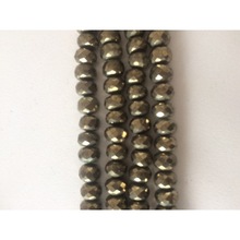 Pyrite roundel faceted natural beads, Size : Approx size 7mm to 8mm