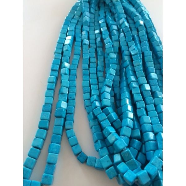 Shiva Exports Turquoise smooth box beads, Color : Blue