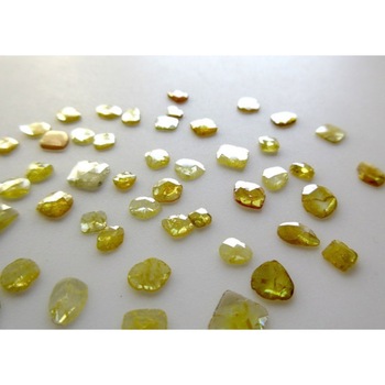 Yellow slice rose cut diamond, Gemstone Size : Approx 4mm to 6mm