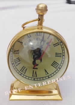Brass Desktop Trophy Clock and Globe