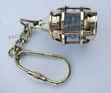 Polish Brass Lantern Key Chain