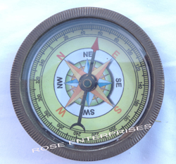 Antique polish Brass Open Face Compass, Size : 2.5 Inch dia.