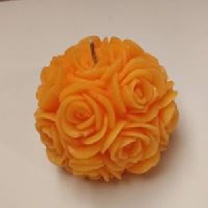 Plain Wax Orange Rose Ball Candle, Technics : Machine Made