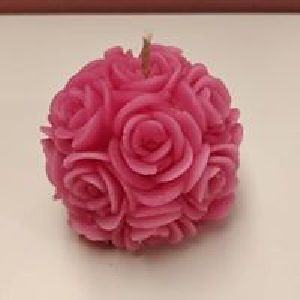 Pink Rose Ball Candle