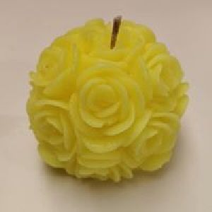 Wax Yellow Rose Ball Candle, Technics : Machine Made