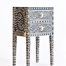 Wood BONE INLAY NIGHT TABLE