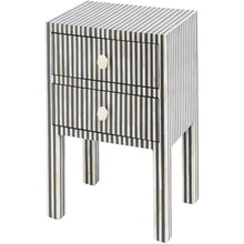 CHEVRON DESIGN BONE INLAY BEDSIDE CABINET, Size : 43x30x60 cms