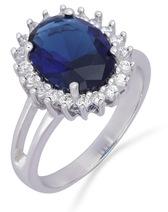 925 Silver Blue Glass Zircon Ring, Occasion : Gift