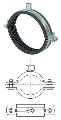 Rubber Support with GI Clamps