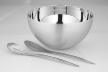 Round Salad Bowl With Two Salad Server