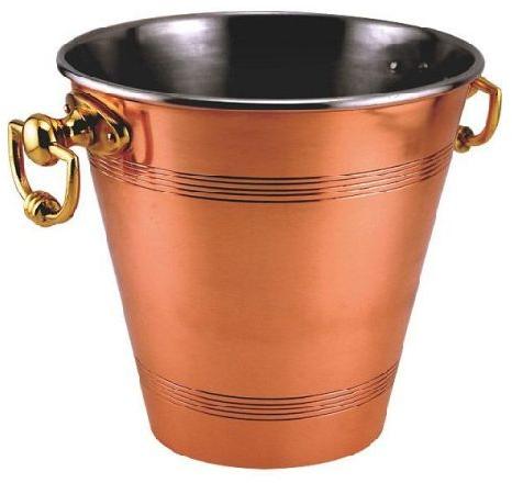 Copper Plated Wine and Champagne Cooler with Brass Handles