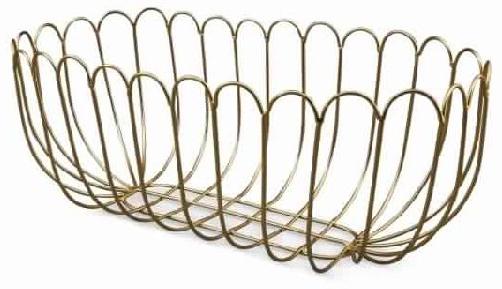 Gold Finish Wire Fruit Bowl