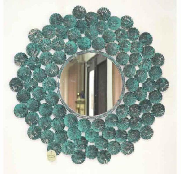 Green Patina Wall Mirror For Living Room Decoration