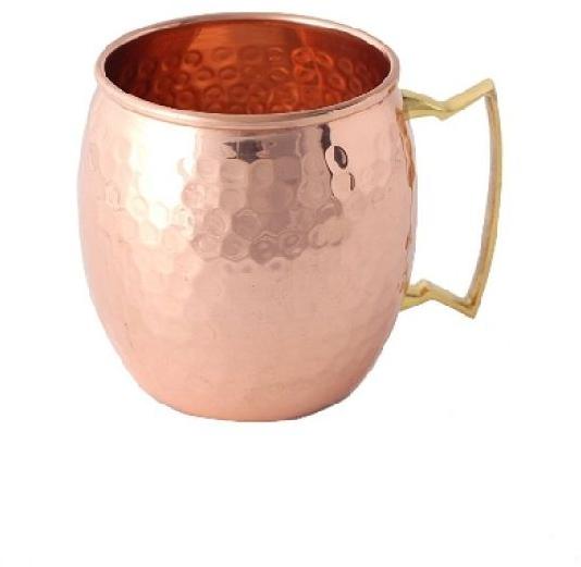 Hammered Copper Mug with Brass Handle