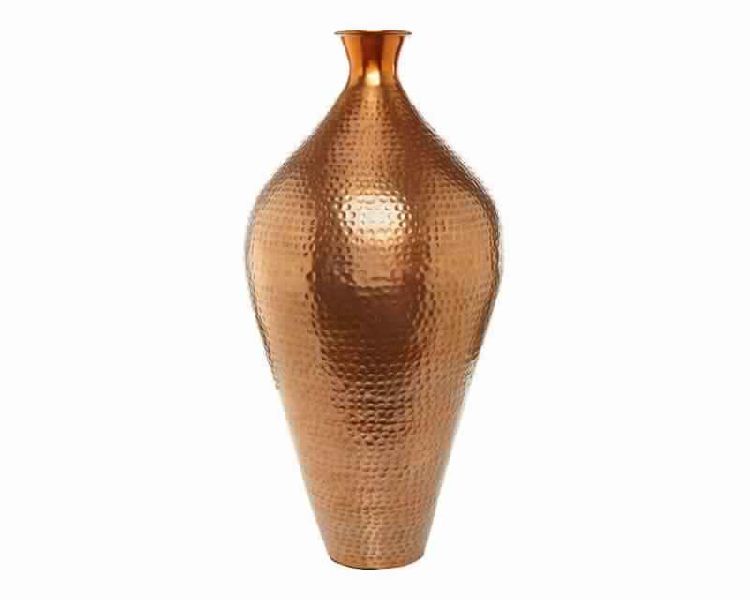 Hammered Copper Tall Metal Vase