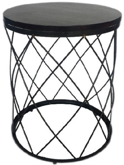 Iron and Wooden Material Side Stool