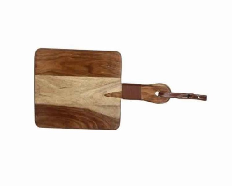 Wooden Chopping/ Cutting Board For Kitchen With Leather H