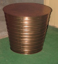 IRON METAL COPPER PLATED SMALL COFFEE TABLE