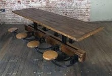 Metal WOODEN SWING DINING TABLE