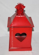 SFHINDIA Metal RED HEART LANTERN, for Home Decoration