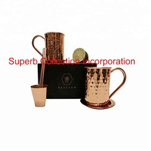Copper Mug with short glass, for Beer Bar, Capacity : 16 oz
