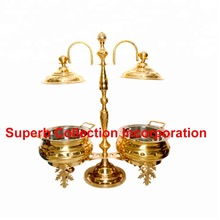 Double Bowl Brass Chafing Dish