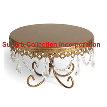 Gold Crystal hanging Party Function Cake Stand