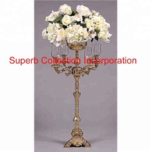 Gold Embossed Flower bowl Five Arms Candelabra