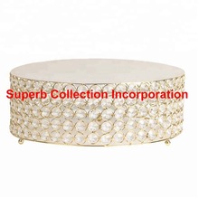 Gold Round Crystal Wedding Cake Stand