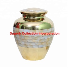 SCI Metal Mother of Pearls Urn, Style : American Style