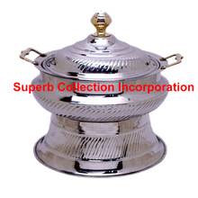 Narrow Line Embossed Round Chafing Dish