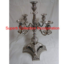 Nickle Embossed Five Arms Candelabra