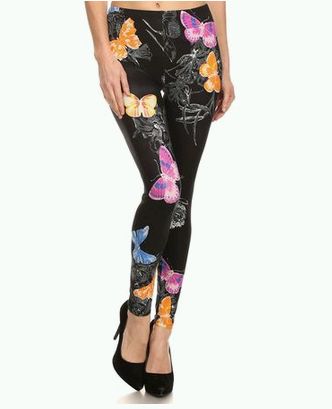 Butterfly Printed Cotton Legging