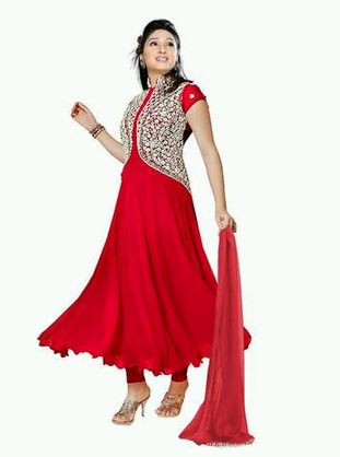 Goergette Red Georgette Suit Material, Feature : Anti-Wrinkle, Breath Taking Look, Comfortable, Easily Washable