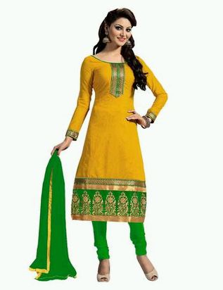 Yellow Cotton Suit Material