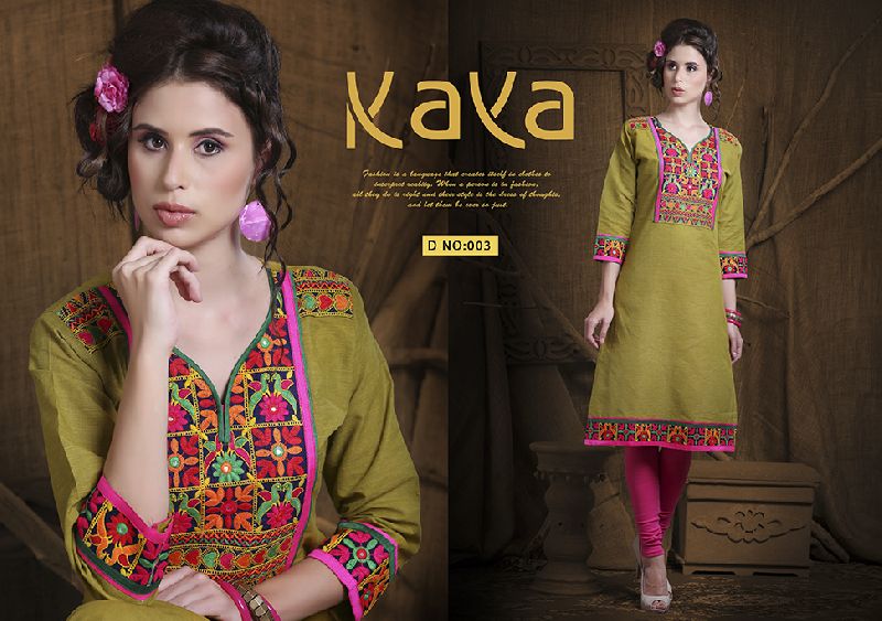 Stand collar georgette kurti, Age Group : Adults