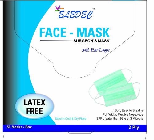 Cotton Disposable Face Mask, for Clinic, Clinical, Hospital, Laboratory, Pharmacy, Rope material : Polyester