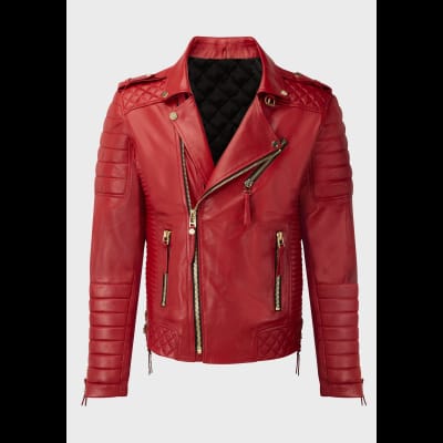 Ladies Red Leather Jacket